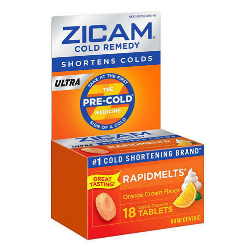 Zicam Ultra Cold Remedy Bi-Layer Rapidmelts Homeopathic Tablets, 18 Ea